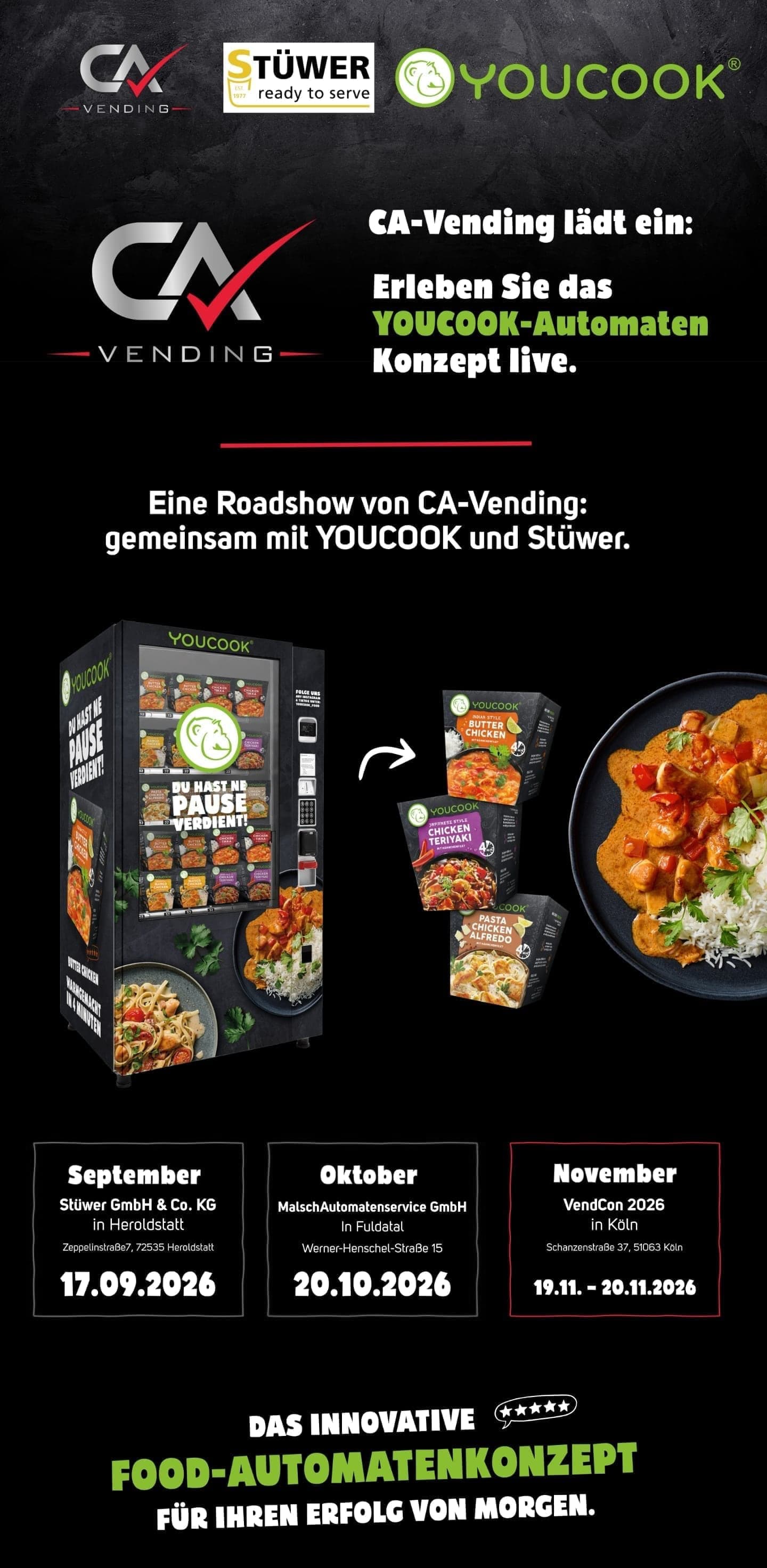 CA-Vending Roadshow 2026 mit YOUCOOK und Stüwer
